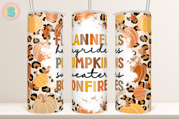 20Oz Fall Pumpkins Leopard Tumbler Wrap: Graphics & Crafts