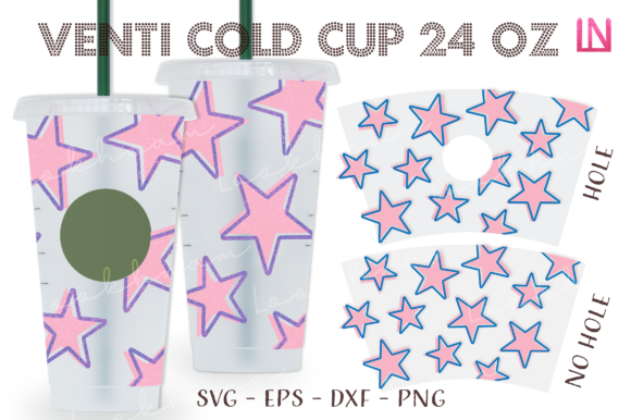 Big Star Seamless 24 Oz Venti Cold Cup Graphics & Crafts
