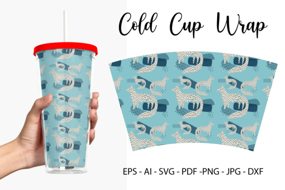 Blue Fox Tumbler Abstract Graphics & Print Templates