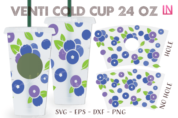 Blueberry Gradation Venti Cup: Graphics & Crafts
