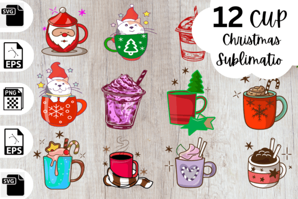 Christmas Coffee Cup Sublimation: Graphics & Crafts