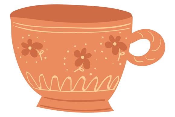 Classic Clay Mug Icon: Brown Ceramic Cut Graphics Review