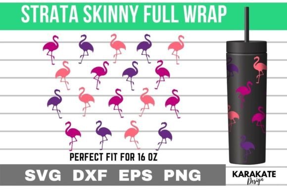 Flamingo 16oz Strata Skinny Wrap SVG: Graphics & Crafts