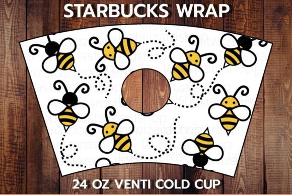 Honeycomb with Bee 24oz Cup Wrap Design Review