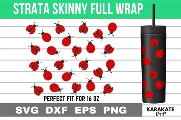Ladybug 16 Oz Skinny Wrap SVG: Graphics & Crafts