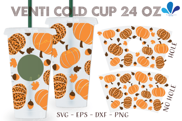 Leopard Pumpkins Fall Venti Wrap: Designer Graphics for Crafts