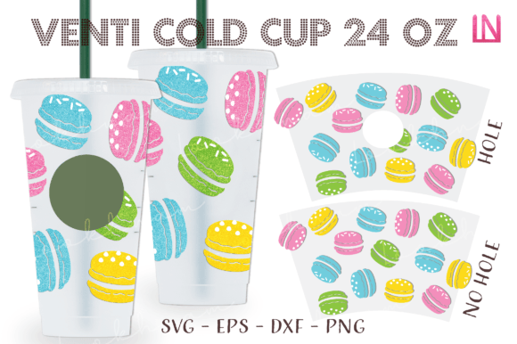 Macaroons Colorful Bakery Venti Cup Wrap: Graphics for Crafts