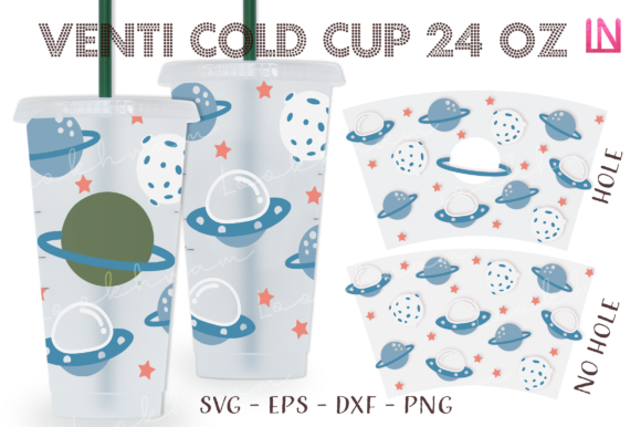 Outer Space Planet 24 Oz Venti Cold Cup: Graphics & Crafts Review