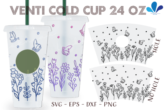 Outline Flower Butterfly Venti Wrap SVG: A Designer's Review
