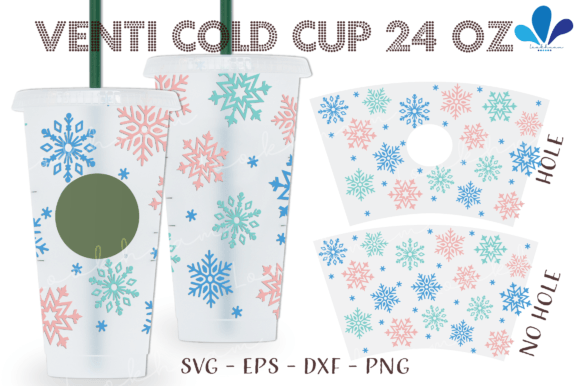 Pastel Snowflakes Venti SVG for Graphics & Crafts