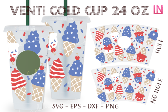 Patriotic USA Ice Cream 24 Oz Venti Wrap Review