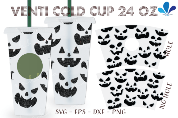 Pumpkin Face Halloween Venti Cup Wrap: Graphics & Crafts Review