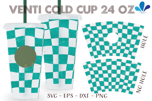 Retro Checker Wave Pattern Venti Wrap for Crafts & Graphics