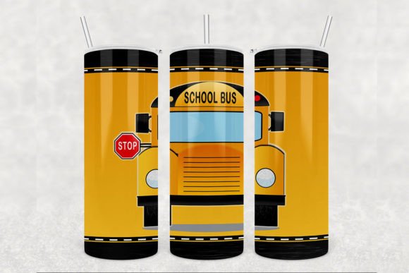 School Bus Sublimation Graphics for 20oz Tumbler Crafts