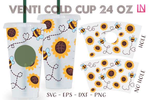 Sunflower Bee Cold Cup Wrap Graphics & Crafts Review