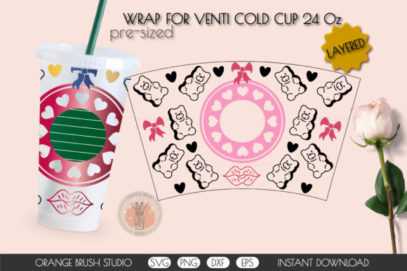 Valentine's Full Wrap Bear Cup Graphics & Crafts