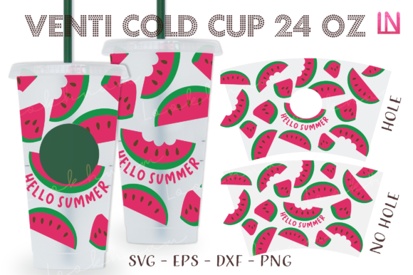 Watermelon Summer 24 Oz Venti Cold Cup: Graphics & Crafts
